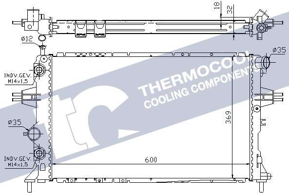 Opel radiator-cooling-aluminium (600x369x32)