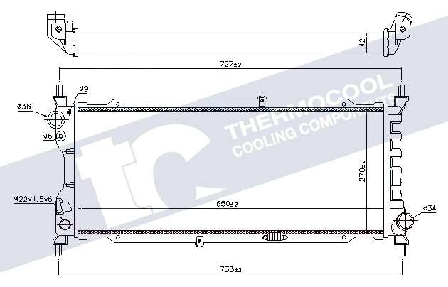 Opel radiator-cooling-aluminium 650x268x42 manual
