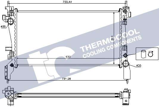 Fiat radiator-cooling-aluminium 630x319x26