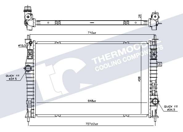 Citroen radiator-cooling-aluminium (648x408x26)
