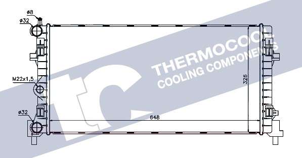 Audi radiator-cooling-aluminium, 648x326x26, manual/opt automatic