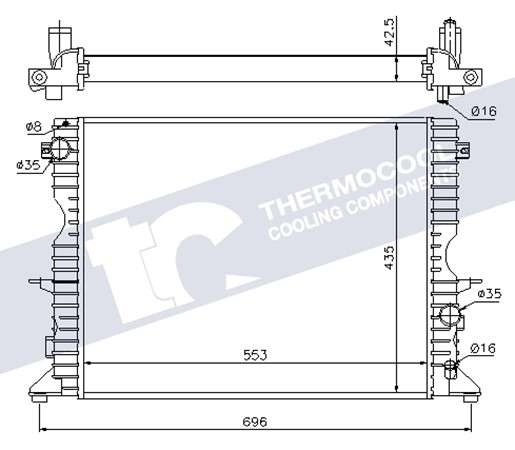 Land Rover radiator-cooling-aluminium 553x439x40