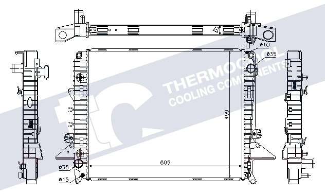 Land Rover radiator-cooling-aluminium 605x499x40 manual/automatic