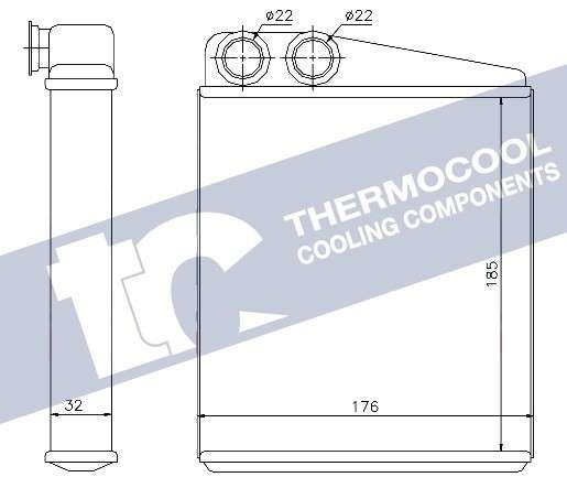 Audi radiator-heater-aluminium, 185x176x32