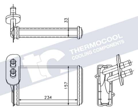 Audi radiator-heater-aluminium, 234x157x33