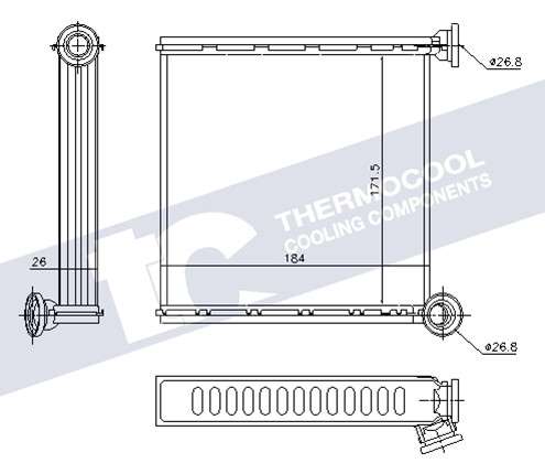 Audi radiator-heater-aluminium 184x171.5x26