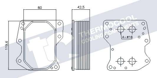 Land Rover oil cooler - engine - 8 BOLT HOLES