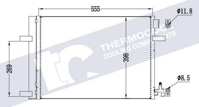 Opel aircon condensor 570x396x16