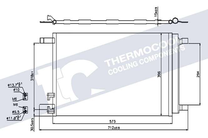 Audi aircon condensor, 573x396x16