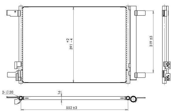 Audi aircon condensor, 575x389x16