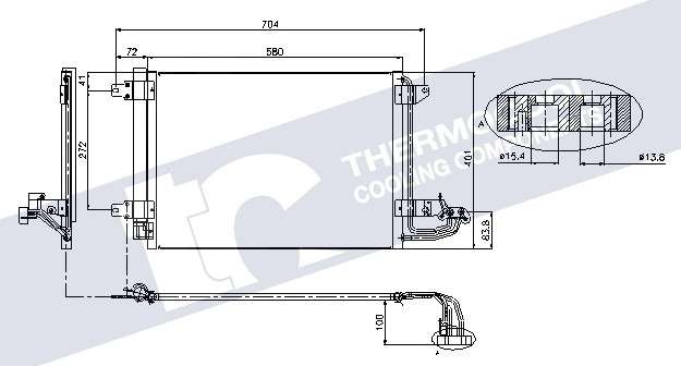 Audi aircon condensor, 580x401x16