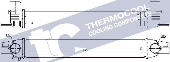 Fiat intercooler - aluminium 540x80x64
