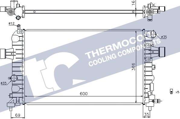 Opel radiator-cooling-aluminium 600x358x26