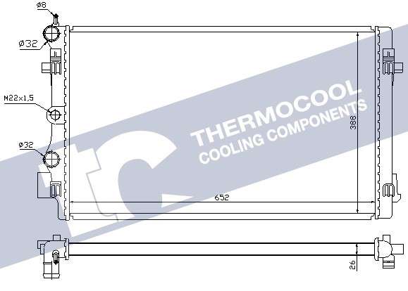 Audi radiator-cooling-aluminium, 649x412x22