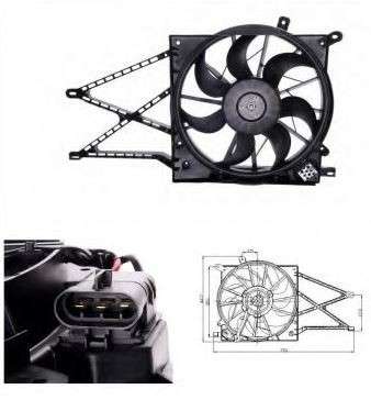 Opel radiator fan-electric, vehicles with air con