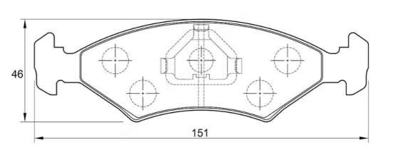 Opel brake pad set - front 151x47x18