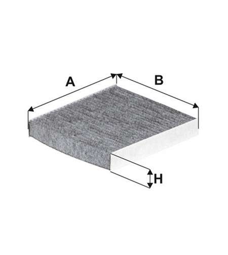 Citroen filter - cabin - carbon 216x200x32