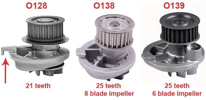Fiat water pump (25 TEETH 8 BLADE)