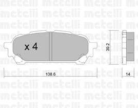 Subaru brake pad set - rear (108.6X39X14.5)