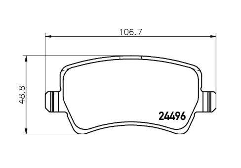 Volvo brake pad set - rear 106x49x15.7