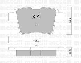 Jaguar brake pad set - rear 102x16.5x50 01/2004-