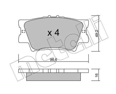 Lexus brake pad set - rear 96.6x49.2x15.5