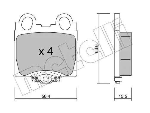 Lexus brake pad set - rear 56.4x63.6x15.5
