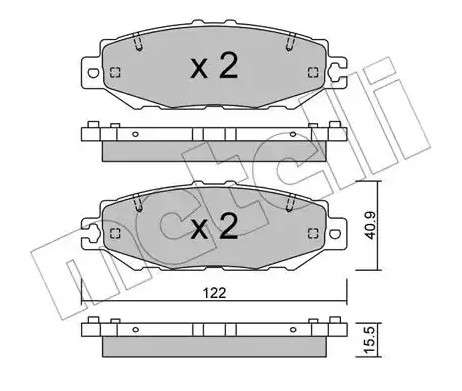 Lexus brake pad set - rear 122x40.9x15.5