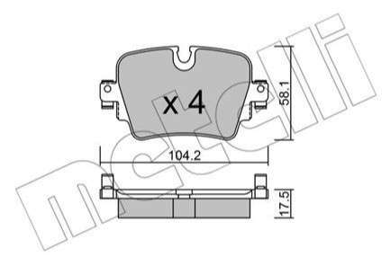 Jaguar brake pad set - rear 104x58x17.5