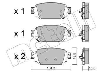 Mazda brake pad set - rear - 104x43.5x15.2 2018-