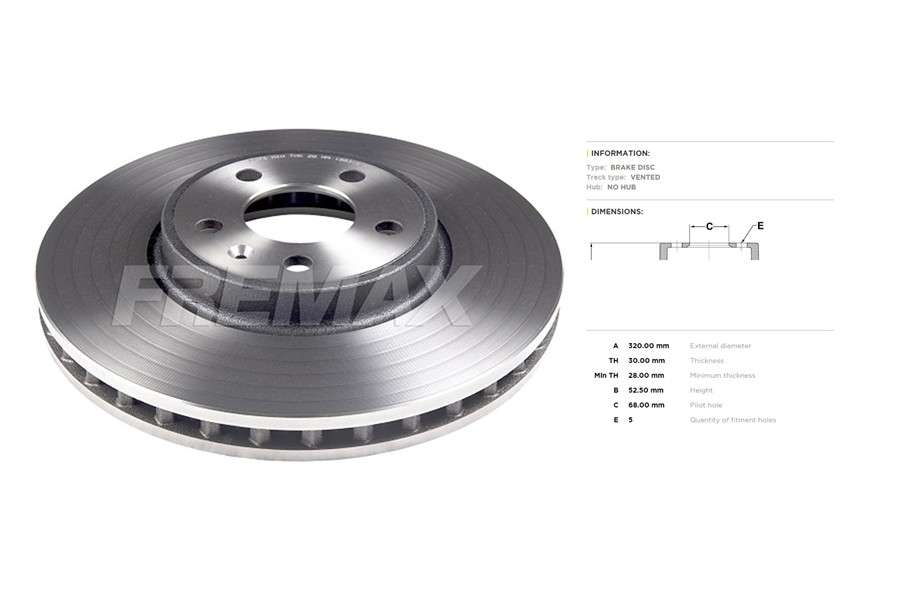 Audi brake disc front - vented 319.8x30/52