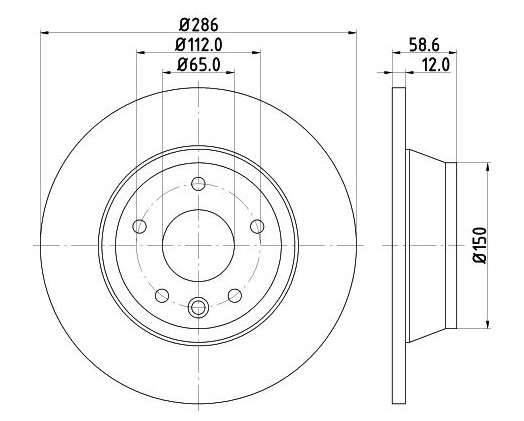 Audi brake disc rear - solid 286x12/59