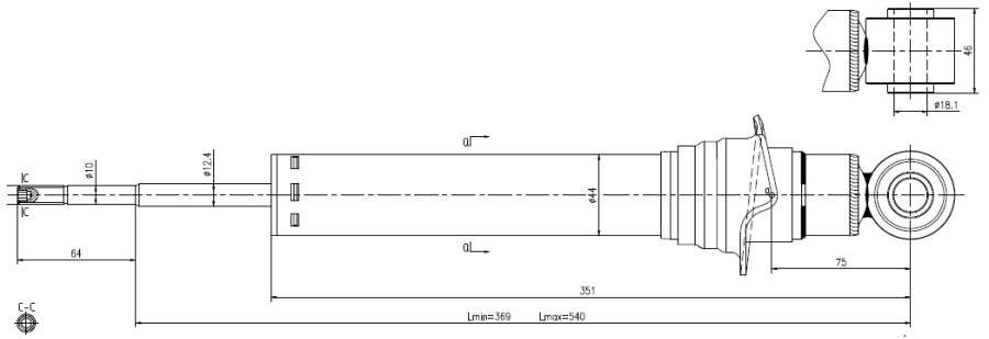 Mazda Gold shock absorber-gas-rear L or R