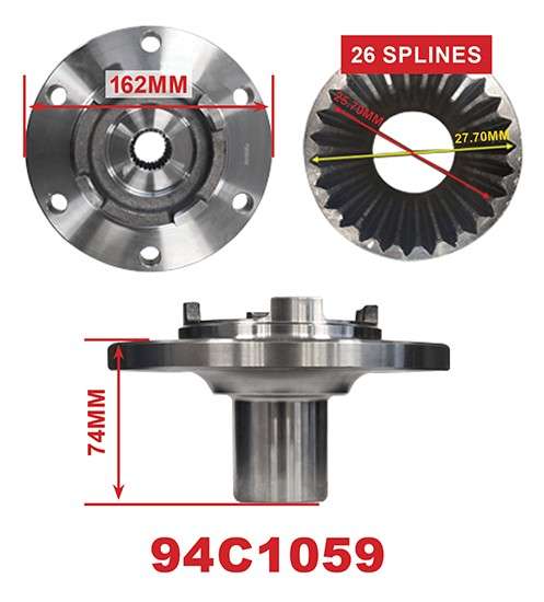 Mazda wheel hub - front 162mm FLANGE 47mm SHAFT 4x4