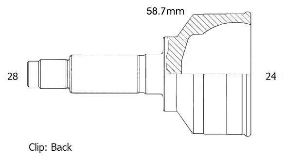 Mazda cv joint - outer (28-24-58.6)