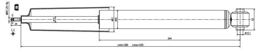 Volvo Gold shock absorber-gas-rear L or R