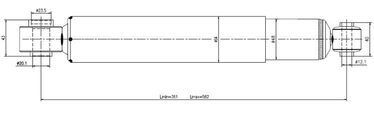 Mazda Gold shock absorber-gas-rear L or R 4x2 std height