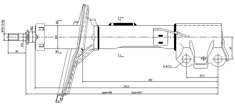 Lexus Gold shock absorber-gas-front right std suspension