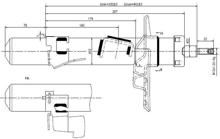Volvo Gold shock absorber-gas-front left xc60 std suspension