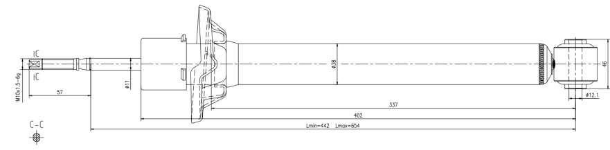 Mazda Gold shock absorber-gas-rear L or R
