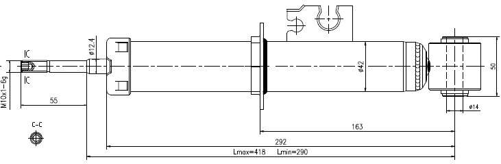 Mini Gold shock absorber-gas-rear L or R