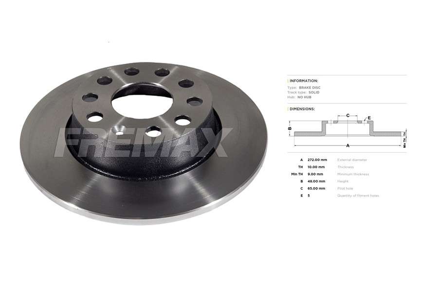 Audi brake disc rear - solid 272x10/49