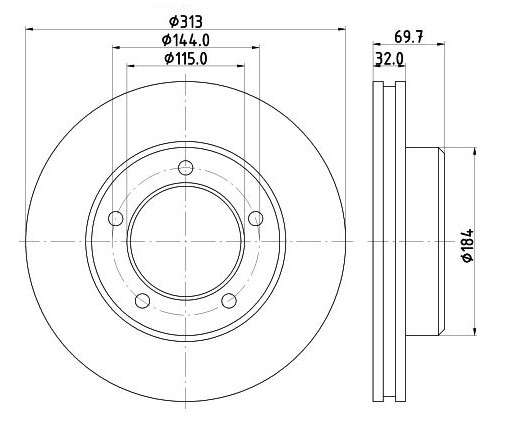 Lexus brake disc front - vented 312x32/69.50