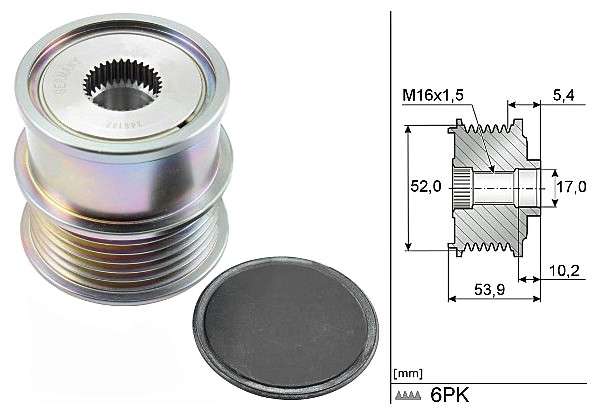 Audi alternator pulley-micro-V belt (53.8x52x17 6PK)