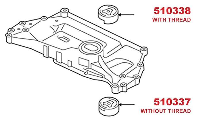 Audi engine mounting - rear 36x96 LOWER NO THREAD