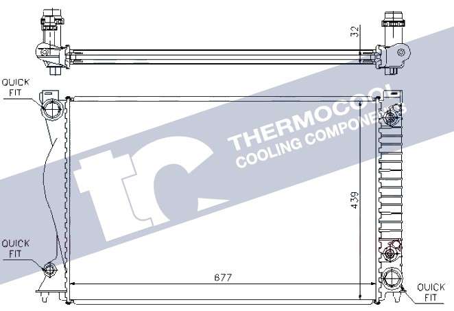 Audi radiator-cooling-aluminium, 677x440x32