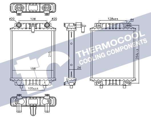 Audi radiator-cooling-aluminium 188x215x26