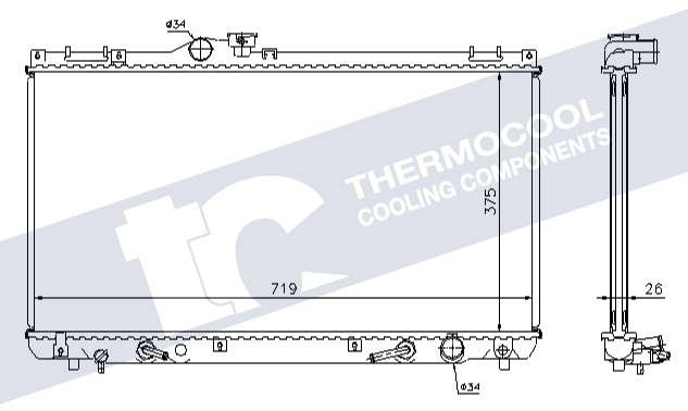 Lexus radiator-cooling-aluminium 708X375X26