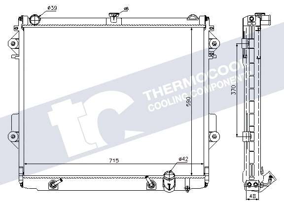 Lexus radiator-cooling-aluminium, 715x590x48
