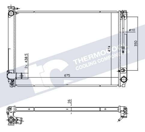 Lexus radiator-cooling-aluminium 675x475x22